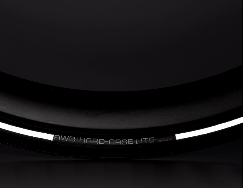 Bontrager AW3 Hard-Case Lite Reflective Road Tyre 700x in Black-3