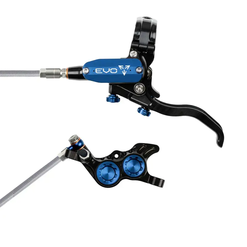 Balfes Bikes Hope Brake EVO GR4 - No Rotor - BRAIDED - Left Hand in Black/Blue | Free postage over £30, £10 off first order, price match & 0% finance.
