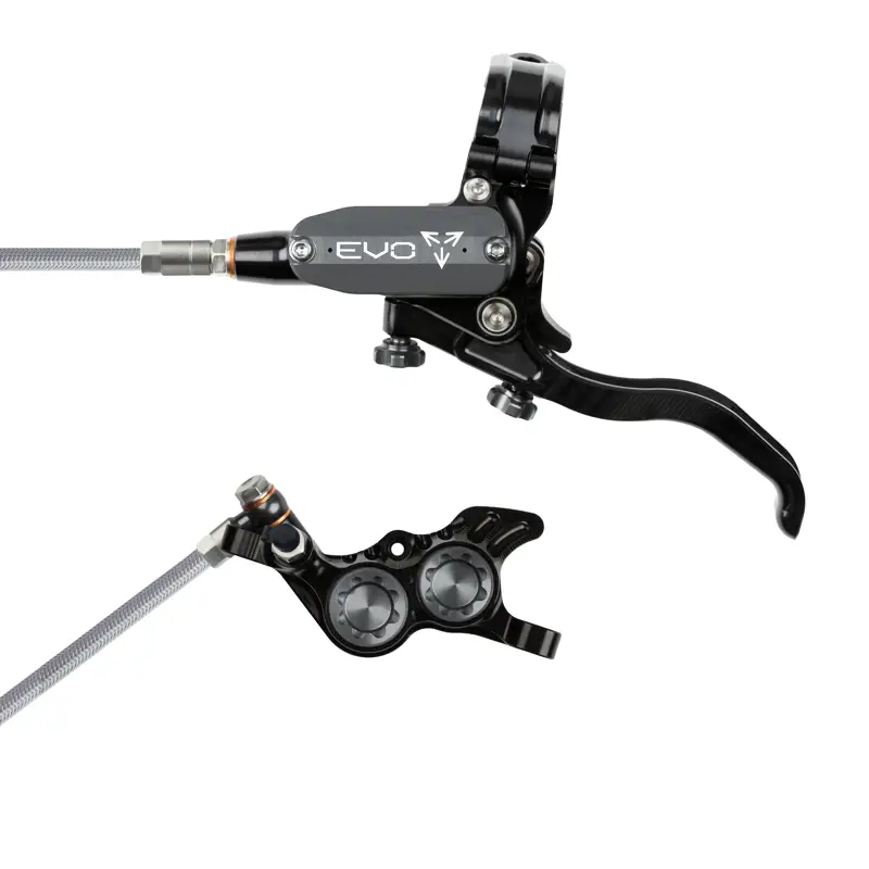 Balfes Bikes Hope Brake EVO GR4 - No Rotor - BRAIDED - Right Hand in Black/Smoke | Free postage over £30, £10 off first order, price match & 0% finance.