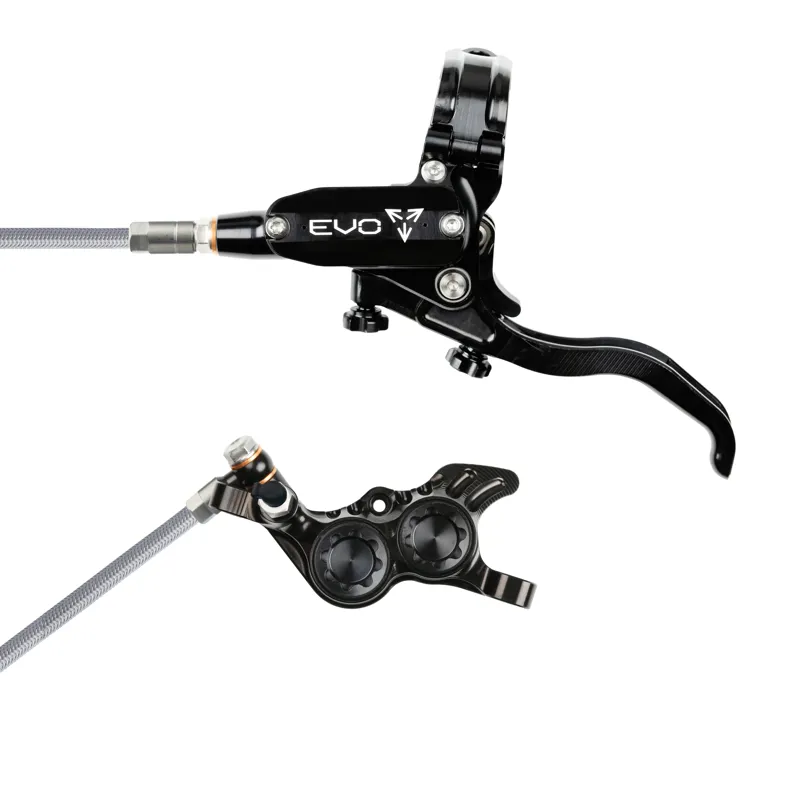 Balfes Bikes Hope Brake EVO GR4 - No Rotor - BRAIDED - Left Hand in Black/Black | Free postage over £30, £10 off first order, price match & 0% finance.