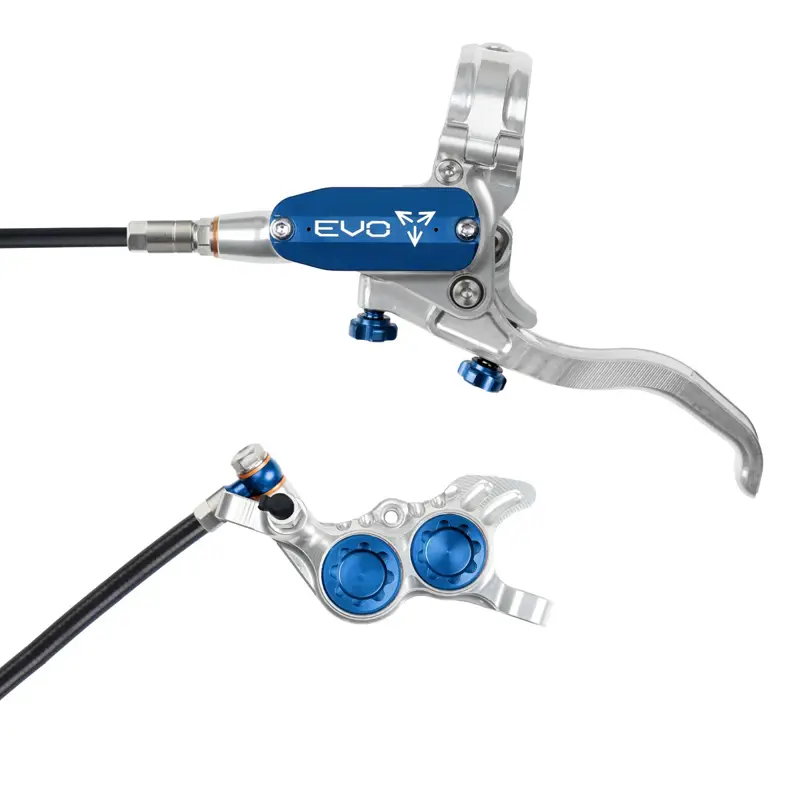 Balfes Bikes Hope Brake EVO GR4 - No Rotor - Left Hand in Silver/Blue | Free postage over £30, £10 off first order, price match & 0% finance.