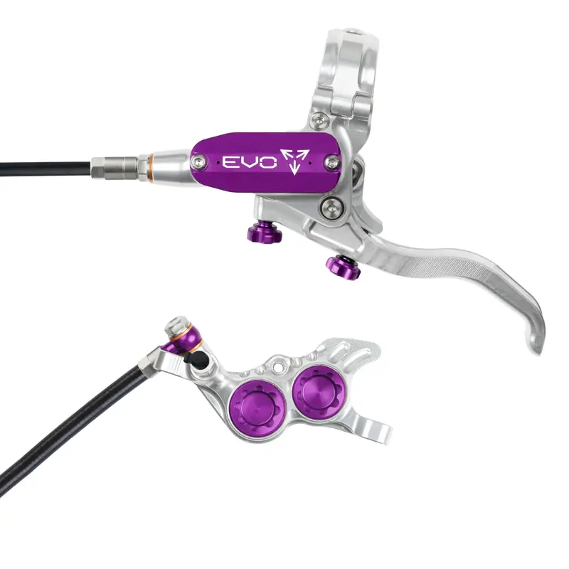 Balfes Bikes Hope Brake EVO GR4 - No Rotor - Right Hand in Silver/Purple | Free postage over £30, £10 off first order, price match & 0% finance.