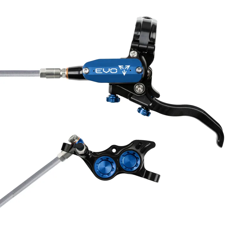 Balfes Bikes Hope Brake EVO TR4 - No Rotor -  BRAIDED - Left Hand in Black/Blue | Free postage over £30, £10 off first order, price match & 0% finance.