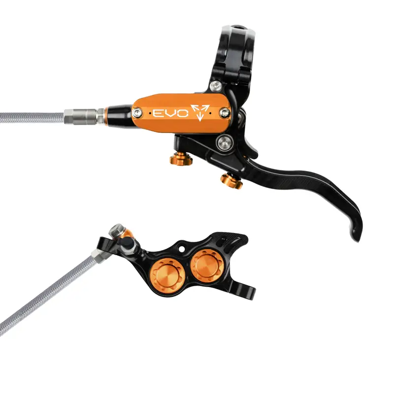 Balfes Bikes Hope Brake EVO TR4 - No Rotor - BRAIDED - Left Hand in Black/Orange | Free postage over £30, £10 off first order, price match & 0% finance.