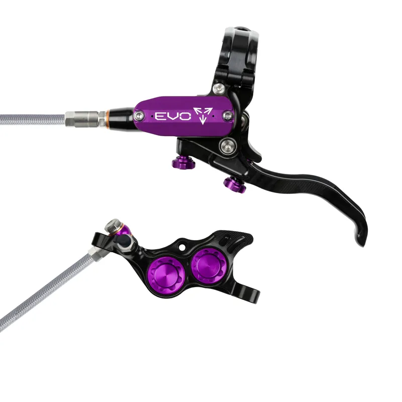Balfes Bikes Hope Brake EVO TR4 - No Rotor -  BRAIDED - Right Hand in Black/Purple | Free postage over £30, £10 off first order, price match & 0% finance.