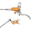 Hope Brake EVO TR4 - No Rotor -  BRAIDED - Left Hand in Silver/Orange