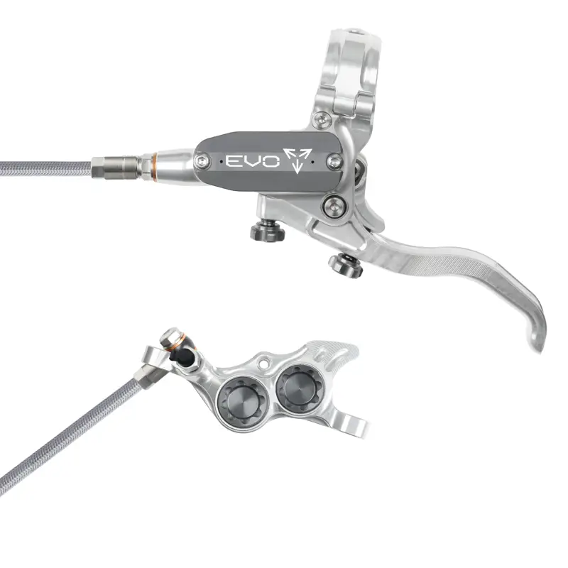 Balfes Bikes Hope Brake EVO TR4 - No Rotor - BRAIDED - Right Hand in Silver/Smoke | Free postage over £30, £10 off first order, price match & 0% finance.