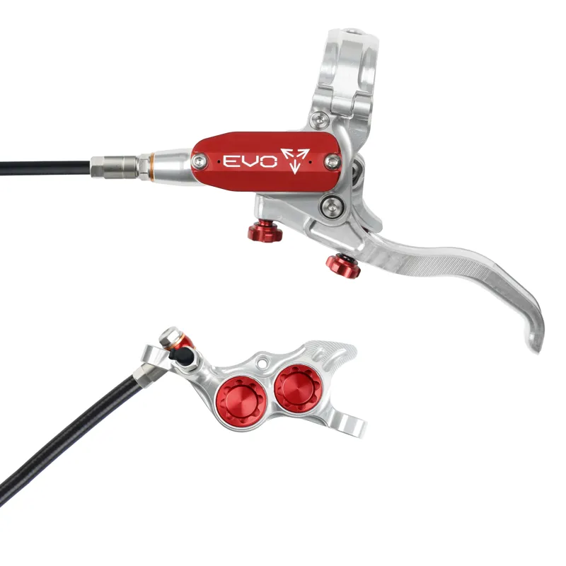 Hope Brake EVO TR4 - No Rotor - Left Hand in Silver/Red