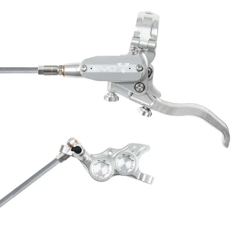 Balfes Bikes Hope Brake EVO TR4 - No Rotor - BRAIDED - Left Hand in Silver/Silver | Free postage over £30, £10 off first order, price match & 0% finance.