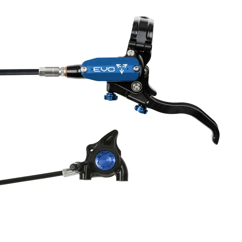 Balfes Bikes Hope Brake EVO X2 Flat Mount - No Rotor - Left Hand in Silver/Blue | Free postage over £30, £10 off first order, price match & 0% finance.