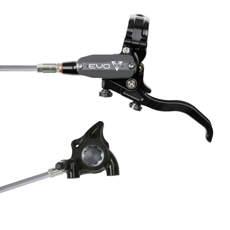 Balfes Bikes Hope Brake EVO X2 Flatmount - No Rotor - BRAIDED - Right Hand in Black/Smoke | Free postage over £30, £10 off first order, price match & 0% finance.