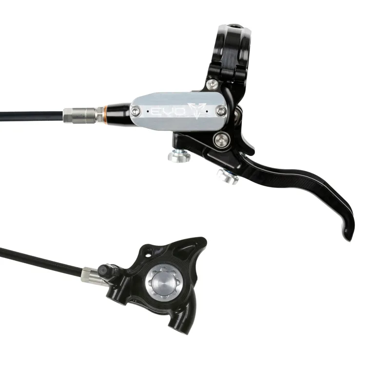 Hope Brake EVO X2 Flat Mount - No Rotor - Right Hand in Black/Silver