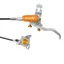 Hope Brake EVO X2 Flatmount - No Rotor -  BRAIDED - Left Hand in Silver/Orange