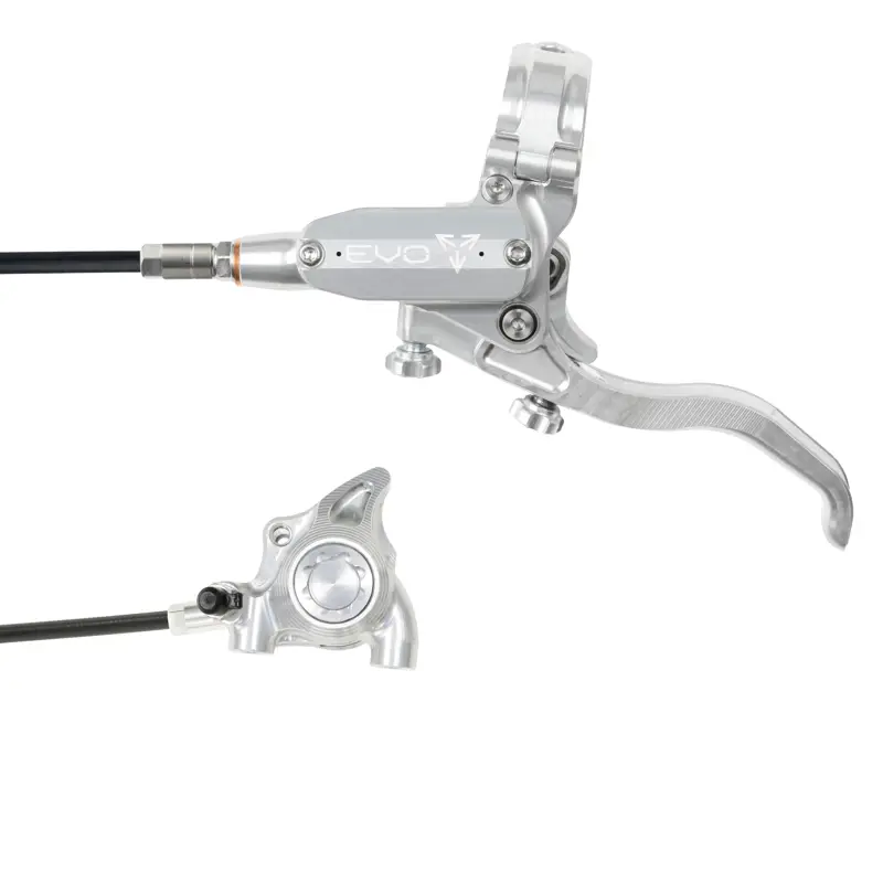 Balfes Bikes Hope Brake EVO X2 Flat Mount - No Rotor - Right Hand in Silver/Silver | Free postage over £30, £10 off first order, price match & 0% finance.