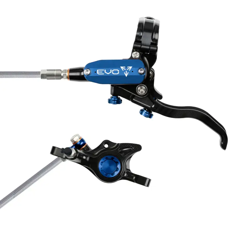 Balfes Bikes Hope Brake EVO X2 - No Rotor - BRAIDED - Right Hand in Black/Blue | Free postage over £30, £10 off first order, price match & 0% finance.
