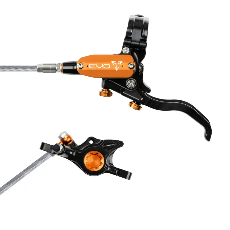 Balfes Bikes Hope Brake EVO X2 - No Rotor - BRAIDED - Left Hand in Black/Orange | Free postage over £30, £10 off first order, price match & 0% finance.