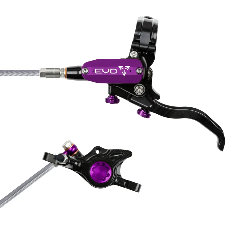 Hope Brake EVO X2 - No Rotor - BRAIDED - Right Hand in Black/Purple