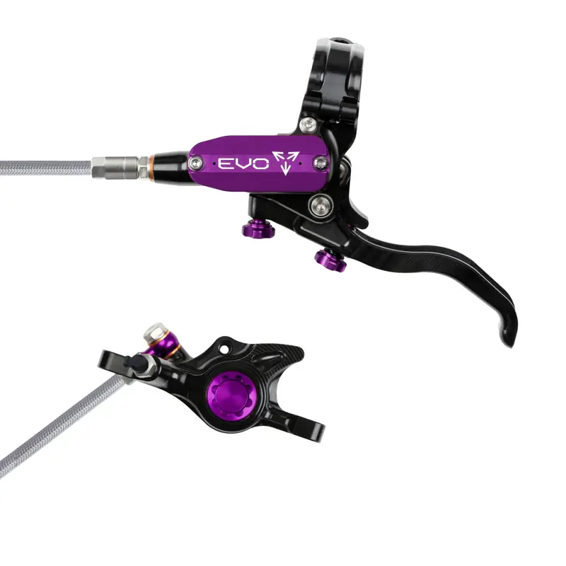Balfes Bikes Hope Brake EVO X2 - No Rotor - BRAIDED - Right Hand in Black/Purple | Free postage over £30, £10 off first order, price match & 0% finance.