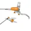 Hope Brake EVO X2 - No Rotor -  BRAIDED - Left Hand in Silver/Orange