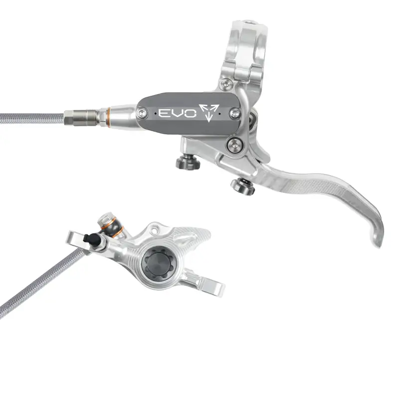 Balfes Bikes Hope Brake EVO X2 - No Rotor - BRAIDED - Right Hand in Silver/Smoke | Free postage over £30, £10 off first order, price match & 0% finance.