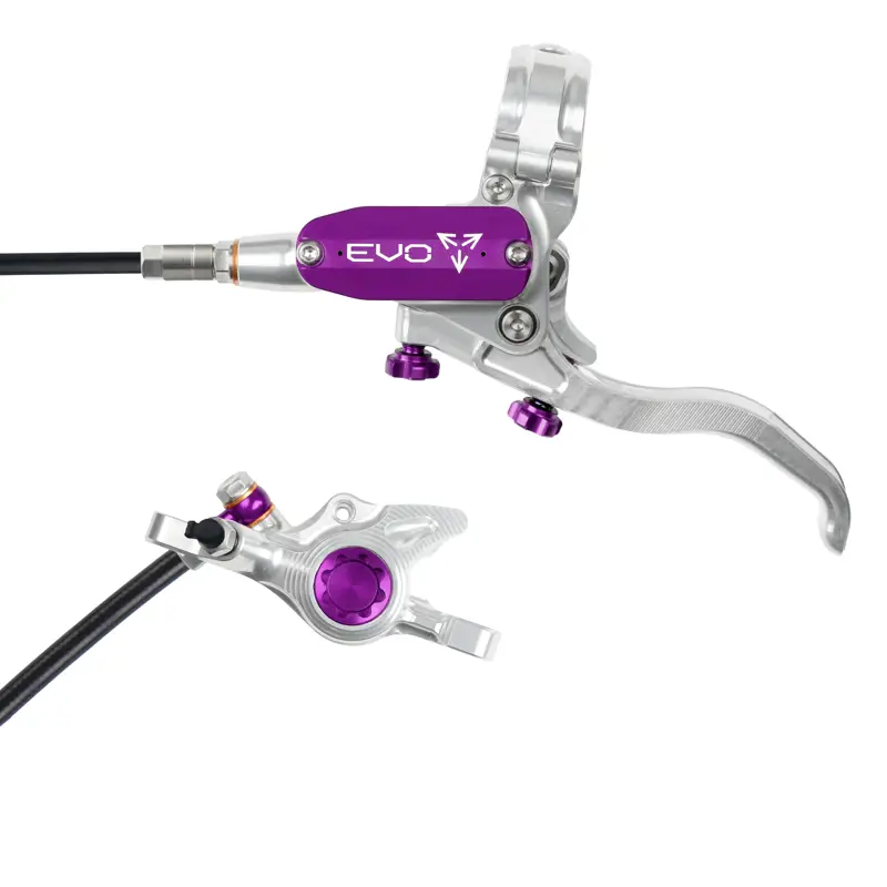 Balfes Bikes Hope Brake EVO X2 - No Rotor - Right Hand in Silver/Purple | Free postage over £30, £10 off first order, price match & 0% finance.