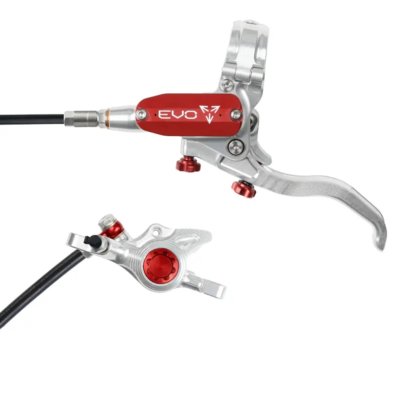 Balfes Bikes Hope Brake EVO X2 - No Rotor - Left hand in Silver/Red | Free postage over £30, £10 off first order, price match & 0% finance.