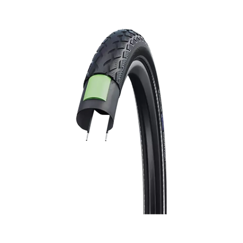 Balfes Bikes Schwalbe Green Marathon 1.25x27 Inch Tyre in Black | Free postage over £30, £10 off first order, price match & 0% finance.