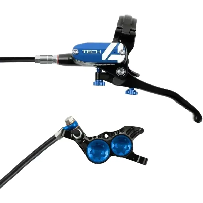 Balfes Bikes Hope Tech 4 V4 - No Rotor - Black/Blue - | Free postage over £30, £10 off first order, price match & 0% finance.
