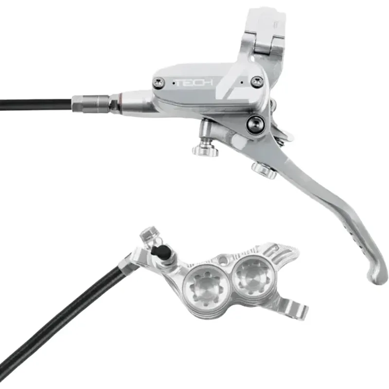 Balfes Bikes Hope Tech 4 V4 - No Rotor-Silver/Silver | Free postage over £30, £10 off first order, price match & 0% finance.