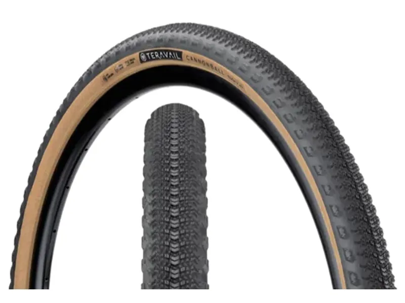 Teravail Cannonball 700c Tubeless Ready Folding Gravel/Race Light and Supple 60Tpi Casing in Black/Tan