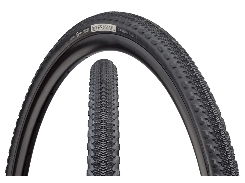 Teravail Cannonball 700c Tubeless Ready Folding Gravel/Race Light and Supple Fast Compound 60Tpi Casing in Black