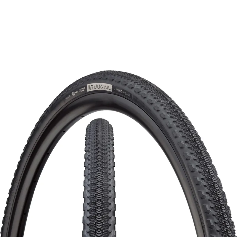 Teravail Cannonball 700c Tubeless Ready Folding Gravel/Race Light and Supple Fast Compound 60Tpi Casing in Black