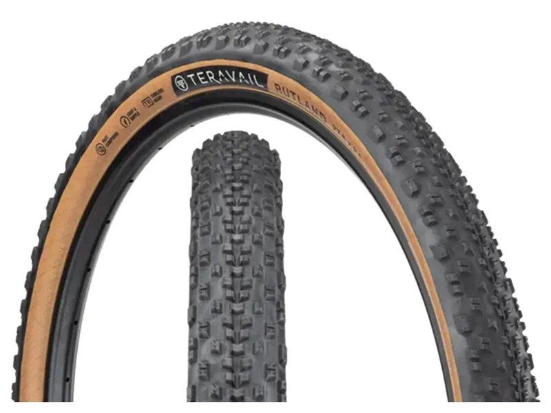 Teravail Rutland 29 inch Durable Tubeless Ready Folding Gravel Tire in Black/Tan