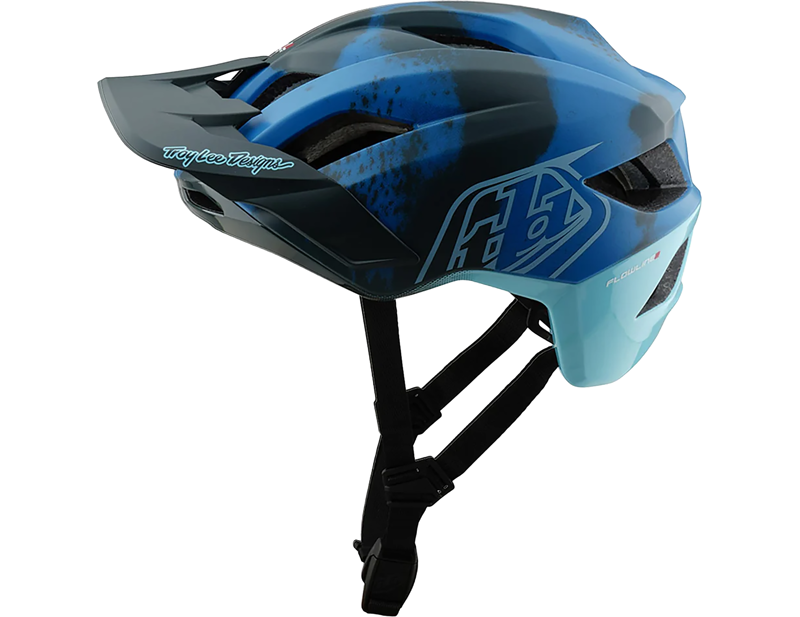 Troy Lee Designs Flowline SE MIPS Helmet in Badge Camo Blue-1
