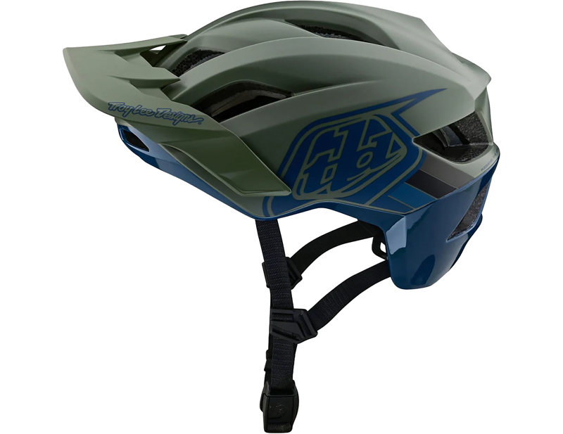 Troy Lee Designs Flowline SE MIPS Helmet in Badge - Olive/Indigo-1