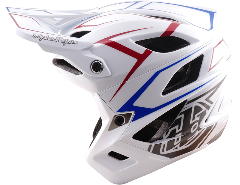 Troy Lee Stage Stunt MIPS 3/4 Helmet in Pinstripe White