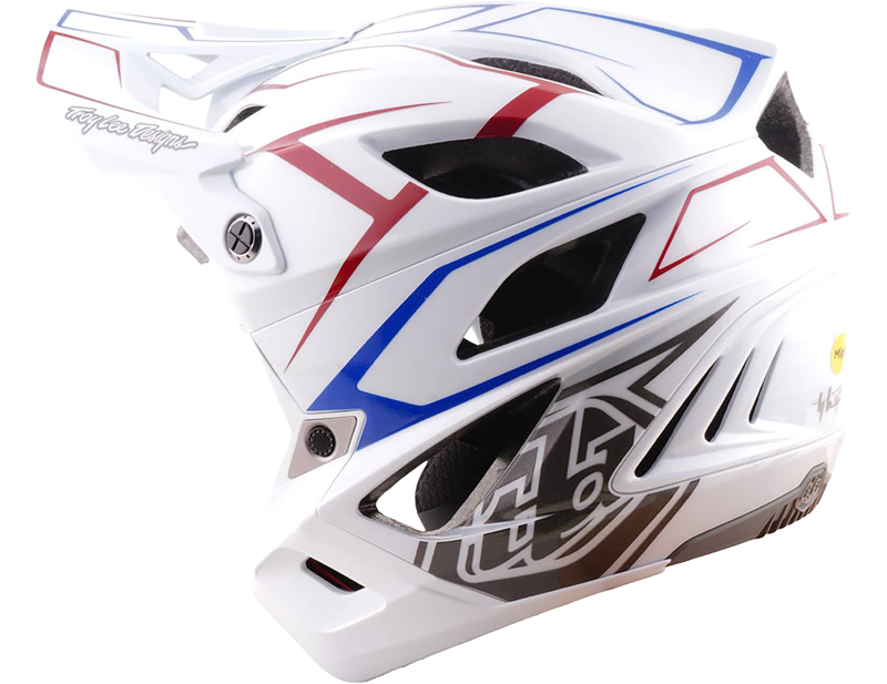Troy Lee Stage Stunt MIPS 3/4 Helmet in Pinstripe White-2