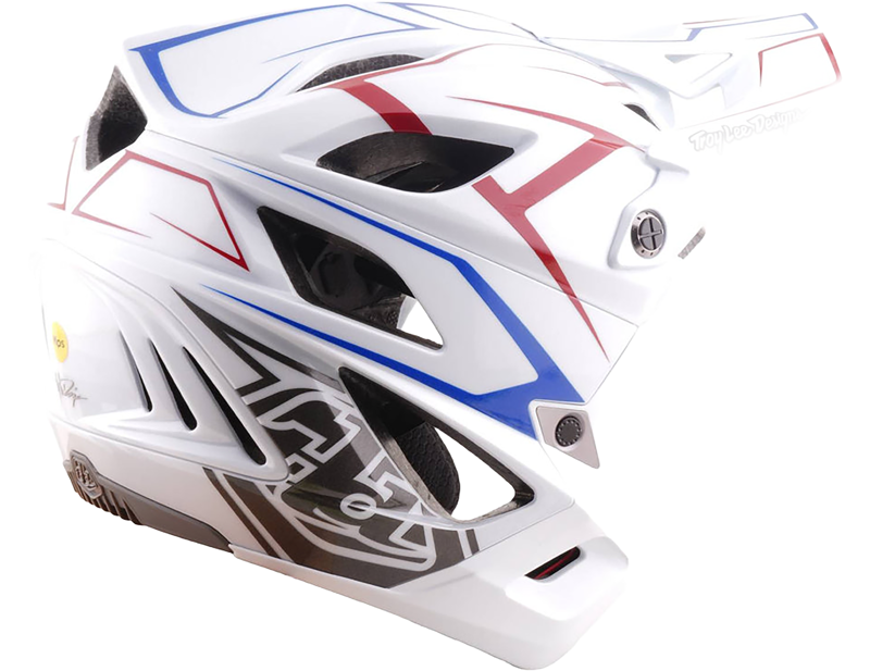 Troy Lee Stage Stunt MIPS 3/4 Helmet in Pinstripe White-1