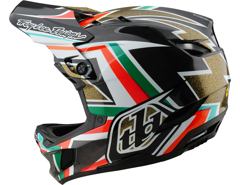 Troy Lee Designs D4 Carbon MIPS Helmet in Frames - Black/Gold-2