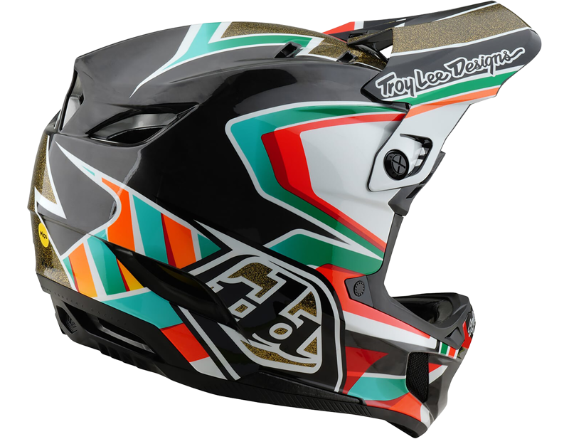 Troy Lee Designs D4 Carbon MIPS Helmet in Frames - Black/Gold-4