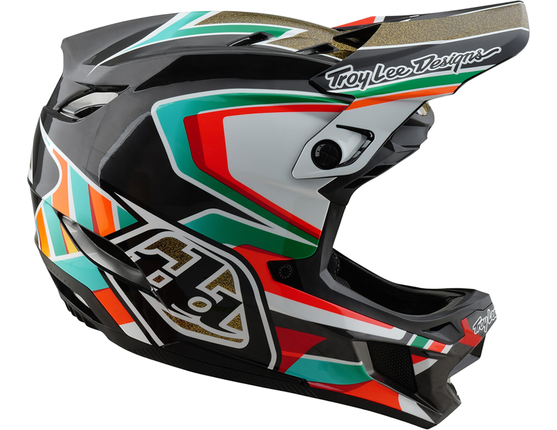 Troy Lee Designs D4 Carbon MIPS Helmet in Frames - Black/Gold-1