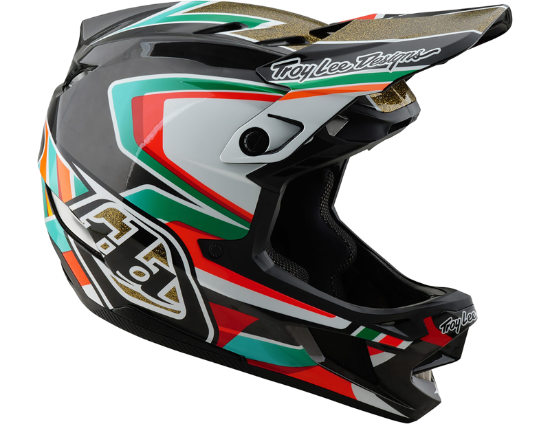 Troy Lee Designs D4 Carbon MIPS Helmet in Frames - Black/Gold-3