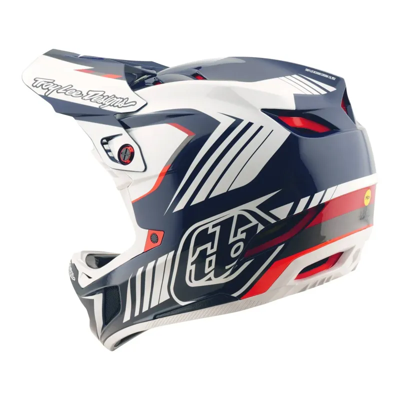 Troy Lee Designs D4 Polyacrylite Helmet in Qualifer Blue/White-1