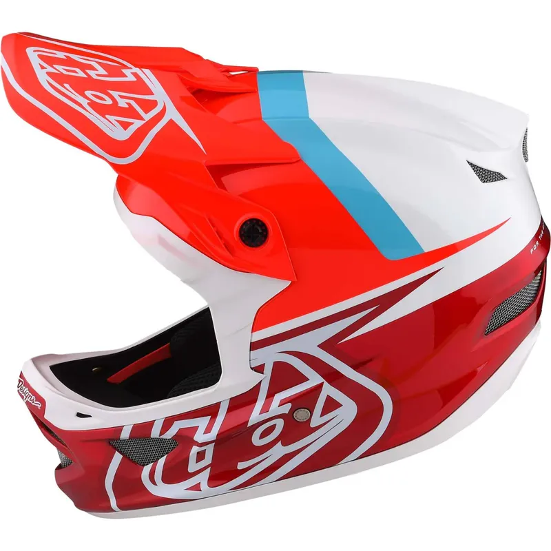 Troy Lee Designs D3 Fiberlite Helmet in Slant - Red-4