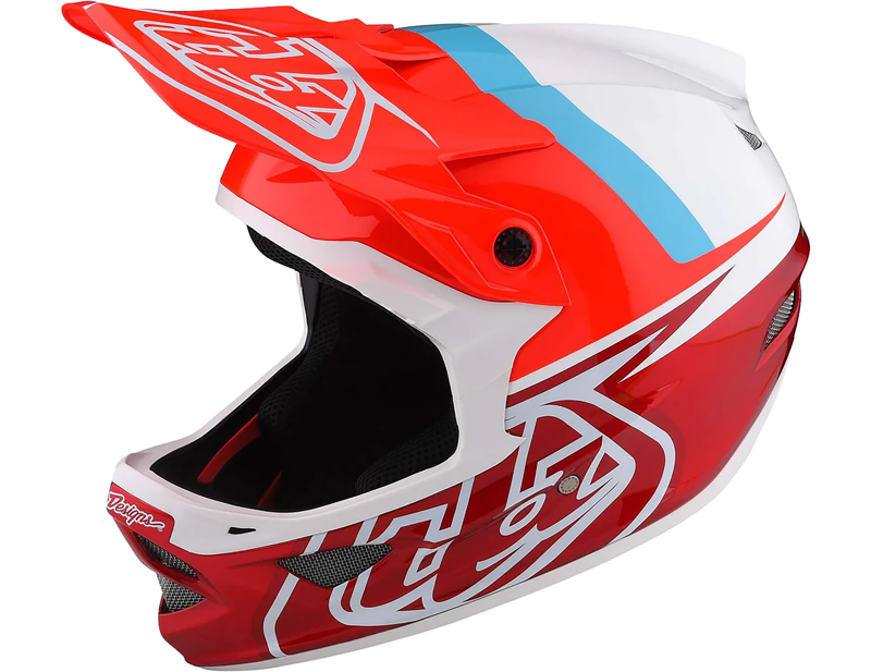 Troy Lee Designs D3 Fiberlite Helmet in Slant - Red