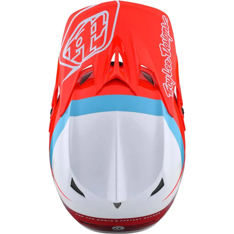Troy Lee Designs D3 Fiberlite Helmet in Slant - Red-6