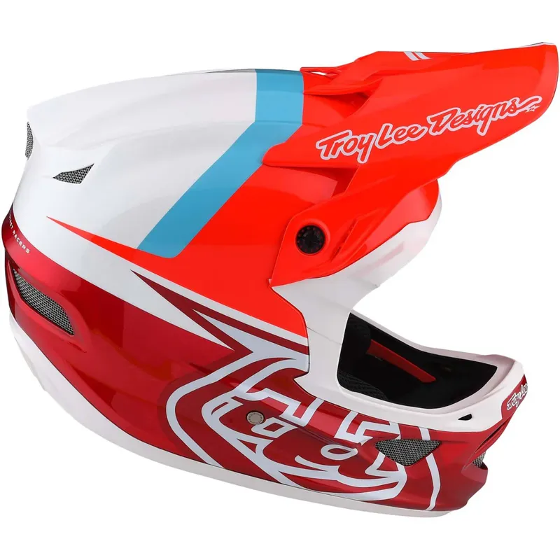 Troy Lee Designs D3 Fiberlite Helmet in Slant - Red-3
