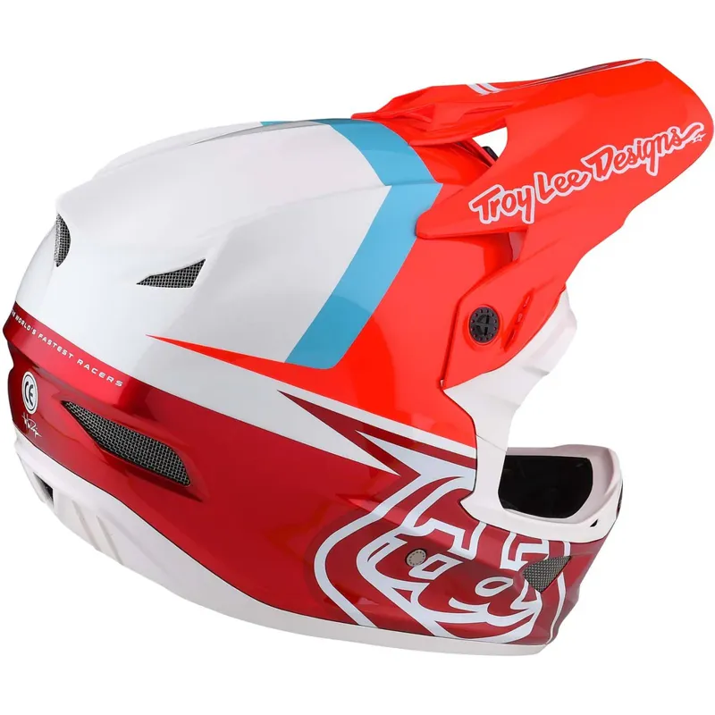 Troy Lee Designs D3 Fiberlite Helmet in Slant - Red-1