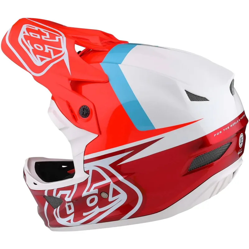 Troy Lee Designs D3 Fiberlite Helmet in Slant - Red-2