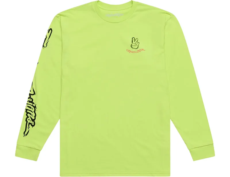 Balfes Bikes Troy Lee Designs Long Sleeve Peace Out Tee in Glow Yellow | Free postage over £30, £10 off first order, price match & 0% finance.